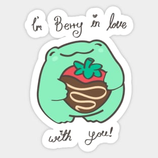 I’m berry in love with you frog valentine Sticker